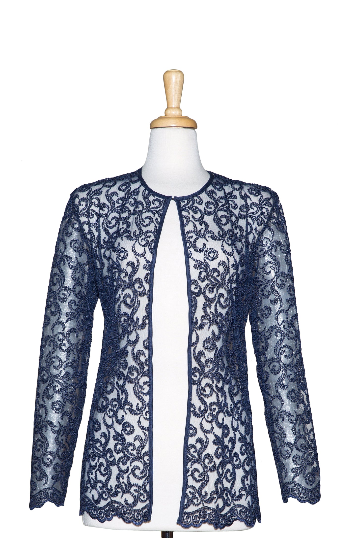 Navy Embroidered Lace Jacket