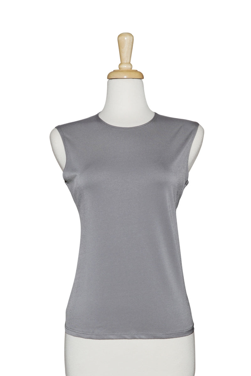 Plus Size Sleeveless Charcoal Grey Microfiber Camisole