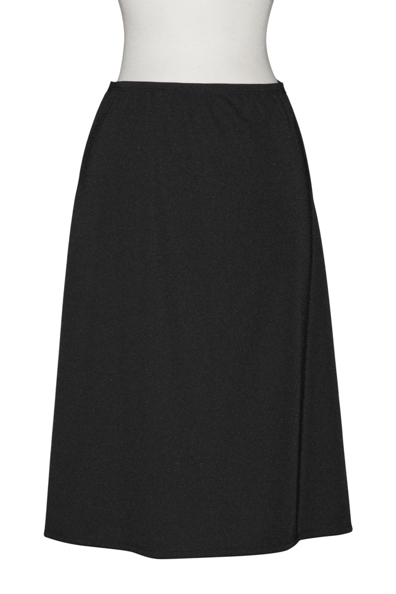 Plus Size Navy A-Line Matte Jersey Mid-Length Skirt
