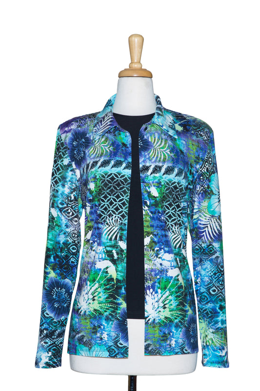 Two Piece Purple, Blue and Black Tropical Cotton Set
