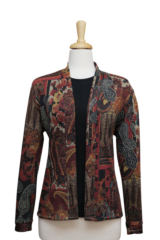 Two Piece Rust and Tan Paisley Knit Set