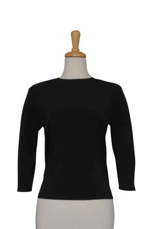 Plus Size 3/4 Sleeve Black Microfiber Camisole