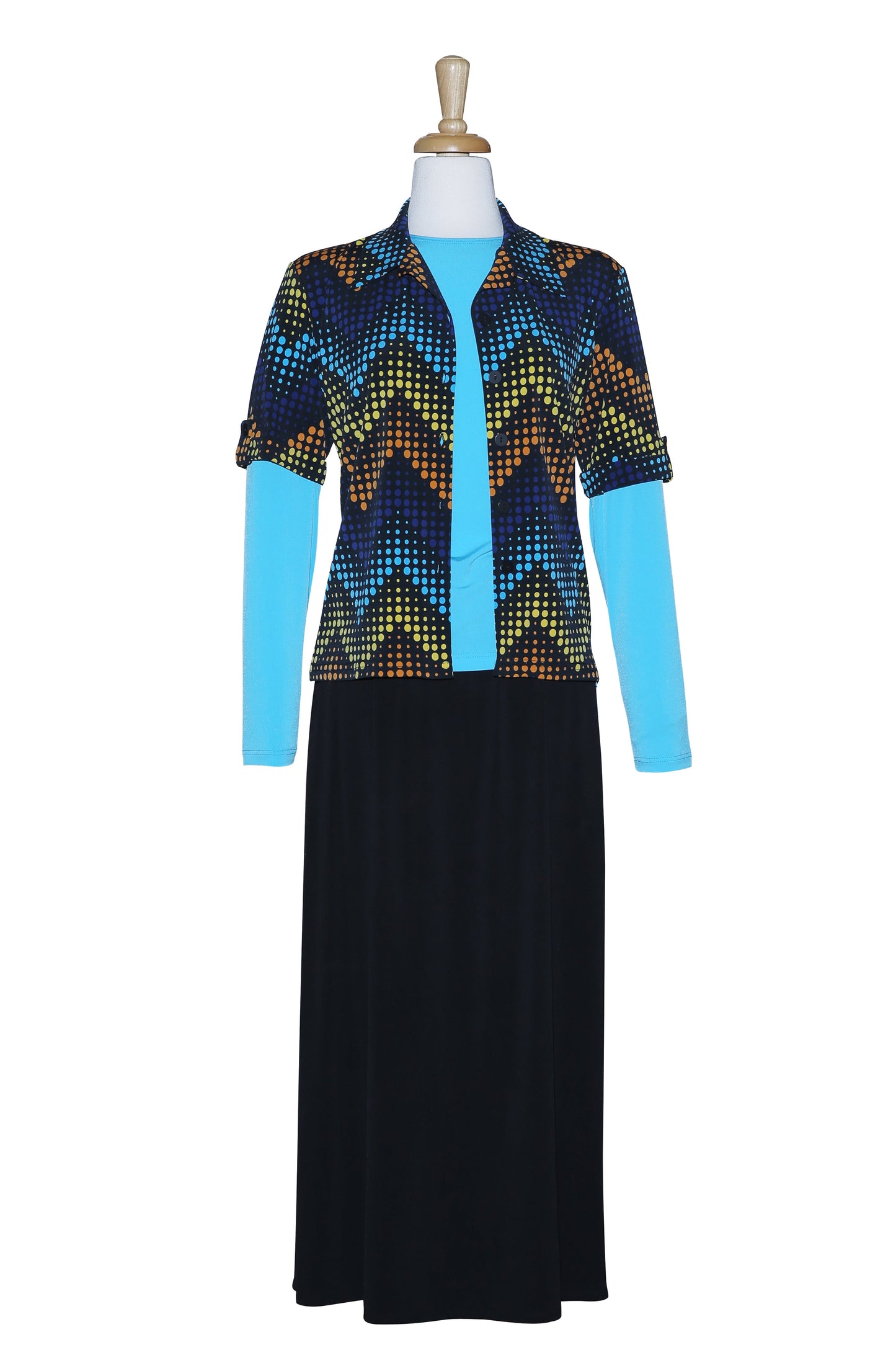 Three Piece Multi Zig Zag Short Sleeve Microfiber Set