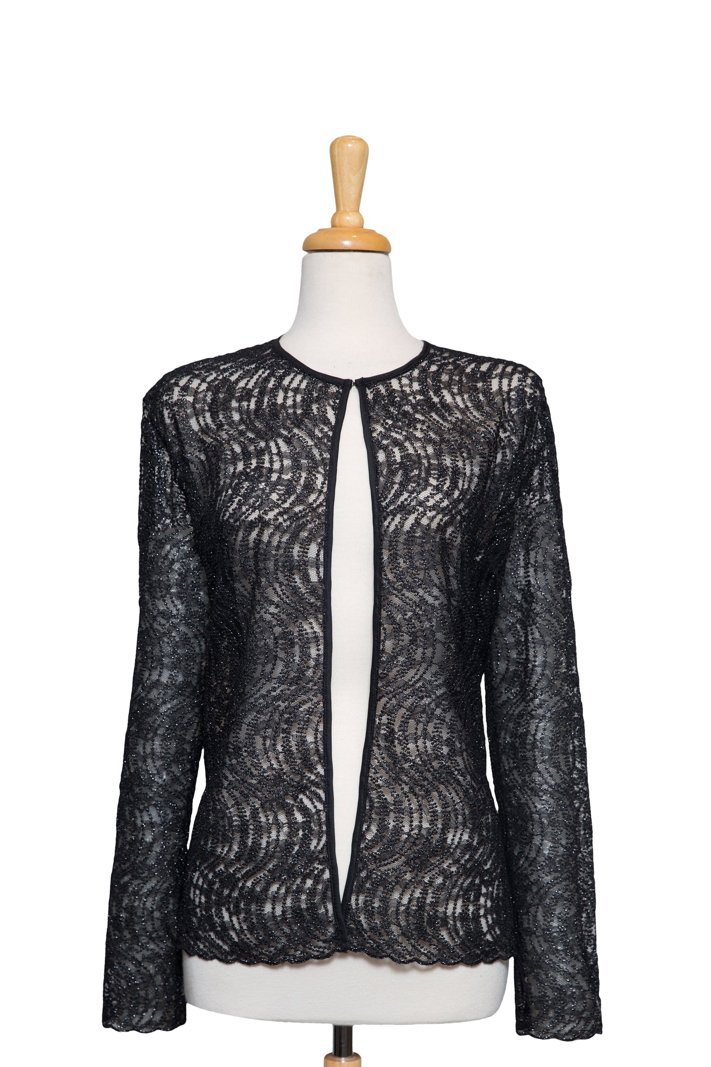 Black and Silver Metallic Lace  Jacket