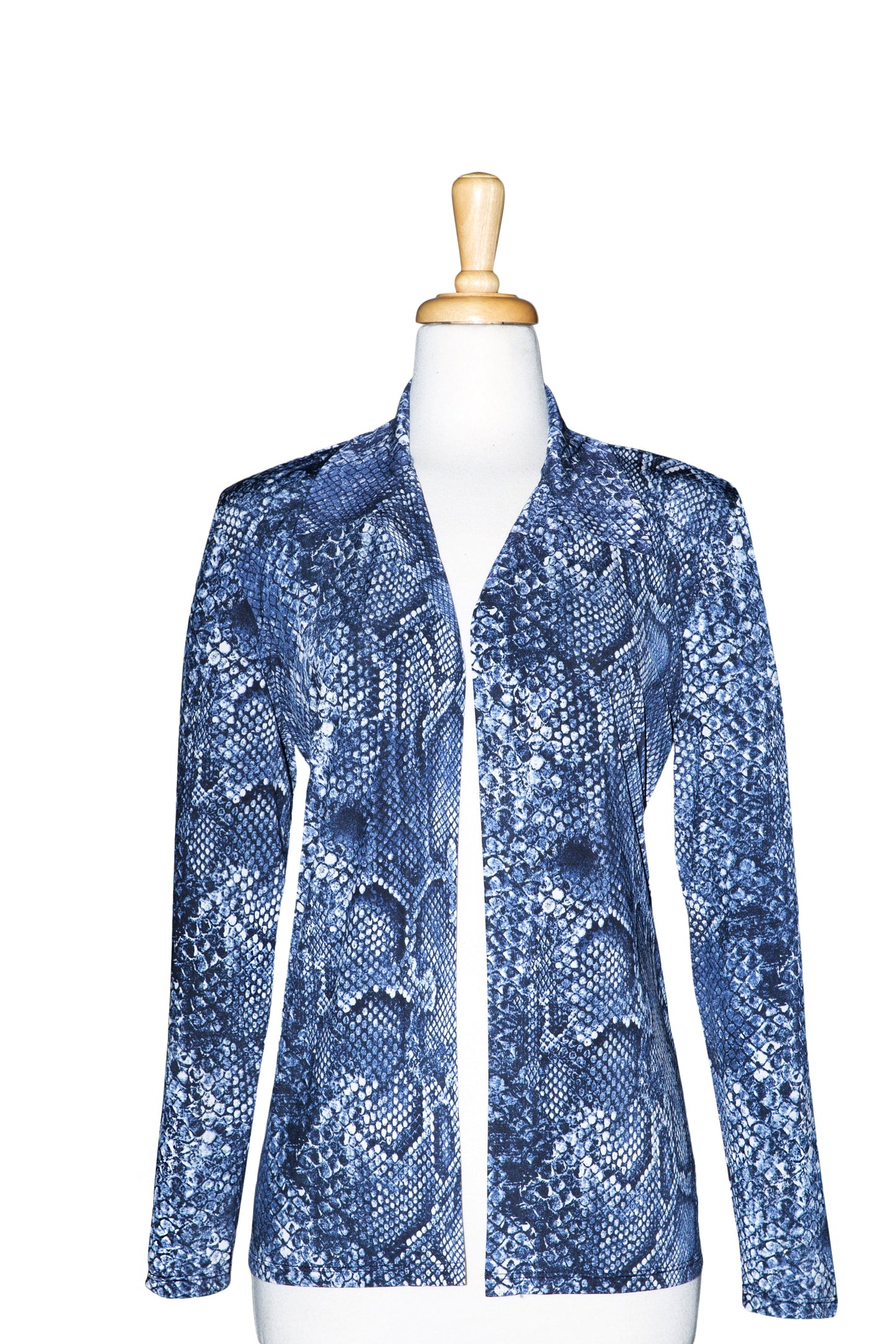 Navy Black and White Snakeskin Microfiber Jacket