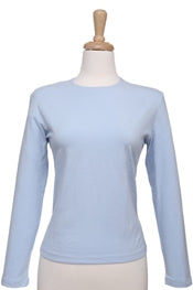 Sky Blue Long Sleeve Cotton Top
