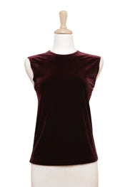 Plus Size Sleeveless Plum Velvet Camisole