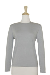 Grey Long Sleeve Cotton Top