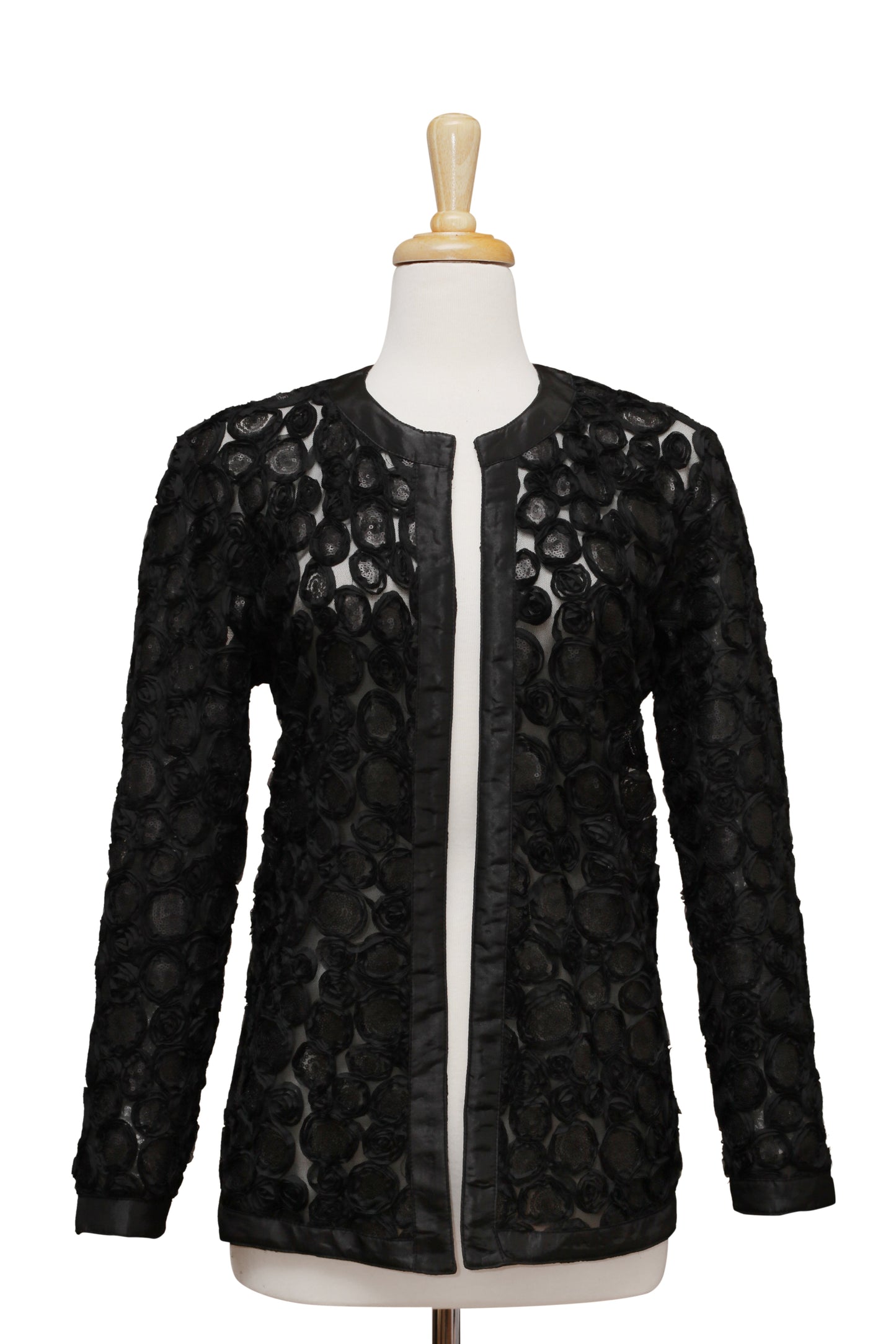 Black Rosettes Lace Jacket