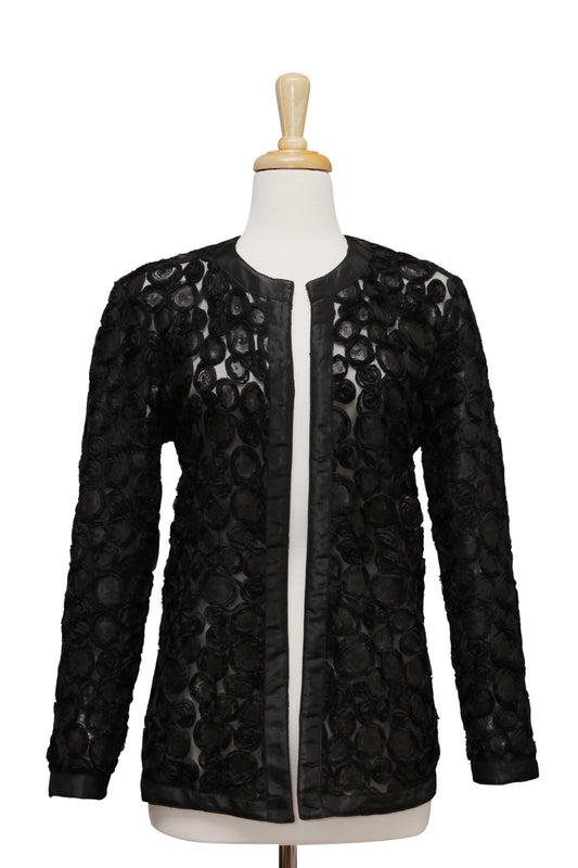 Black Rosettes Lace Jacket