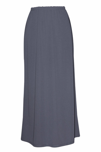 Navy A-Line Matte Jersey Mid-Length Skirt