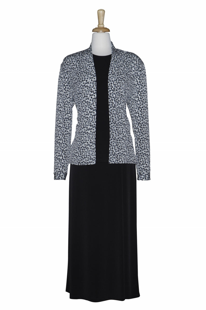 Three Piece Ivory & Grey Metallic Microfiber Set