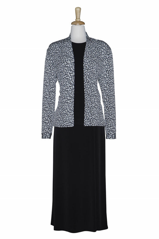Three Piece Ivory & Grey Metallic Microfiber Set