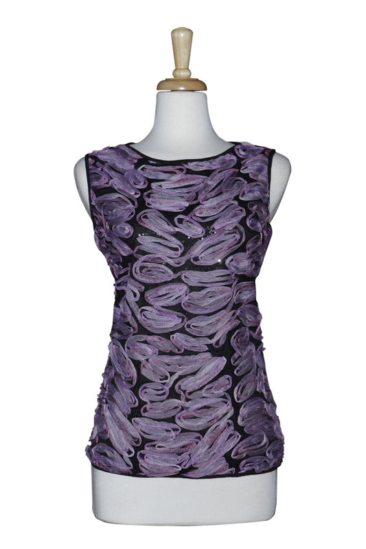 Plus Size Shades of Mauve Ribbon Lace Vest