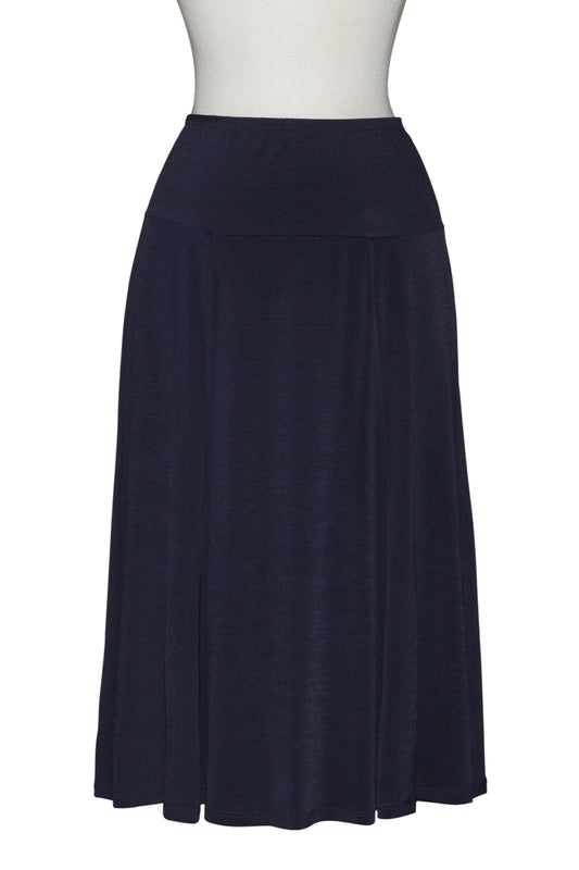 Six Panel Navy Dropped Waist 28"  Microfiber Skirt