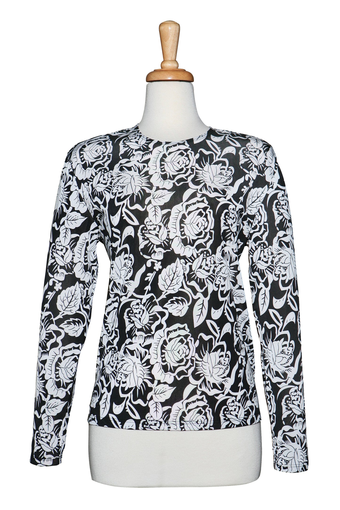 Pink & Taupe Floral Microfiber 3/4 Sleeve Top