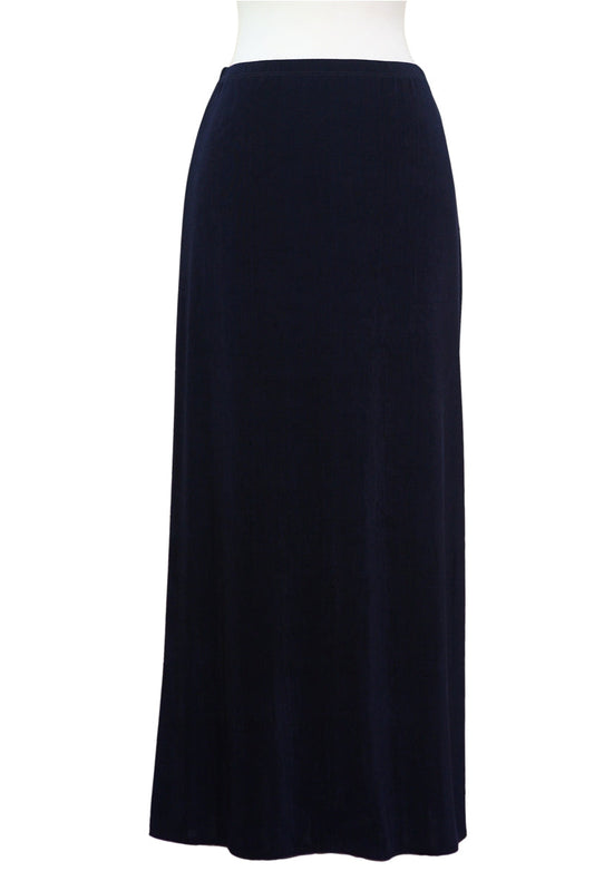 Plus Size Navy Microfiber Skirt