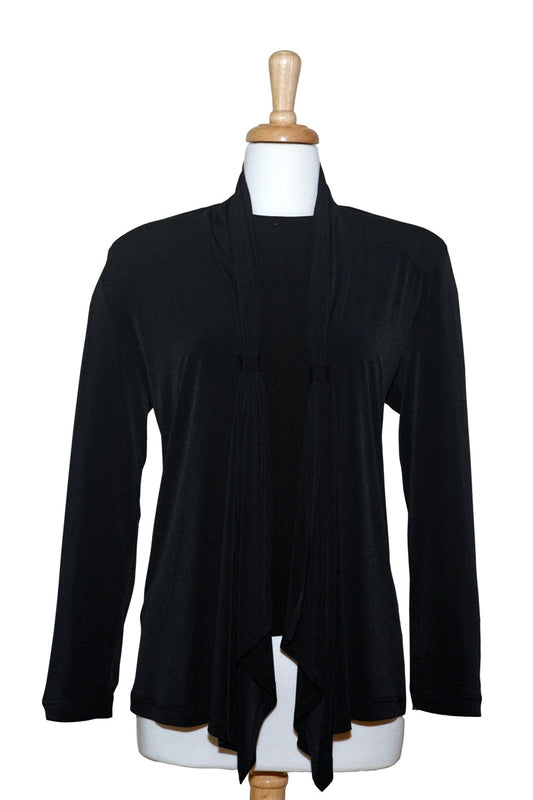 Two Piece Black Microfiber Shawl Collar Set